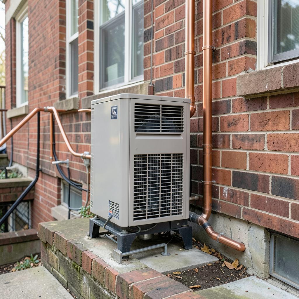 New heat pump installed at a Brooklyn home
